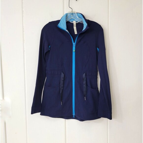 Lululemon Athletica Blue Zip Front Jacket Women's Size 6 - Picture 5 of 5